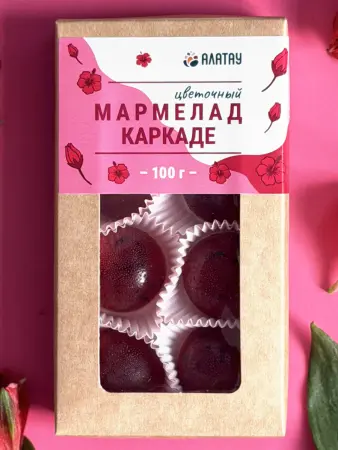 Мармелад цветочный Каркаде в крафтовой упаковке 100 г Мармелад цветочный Каркаде в крафтовой упаковке 100 г