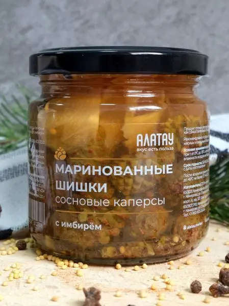 Каперсы из сосновых шишек маринованные с имбирем, 200 мл